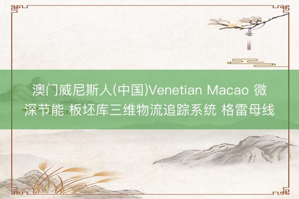澳门威尼斯人(中国)Venetian Macao 微深节能 板坯库三维物流追踪系统 格雷母线