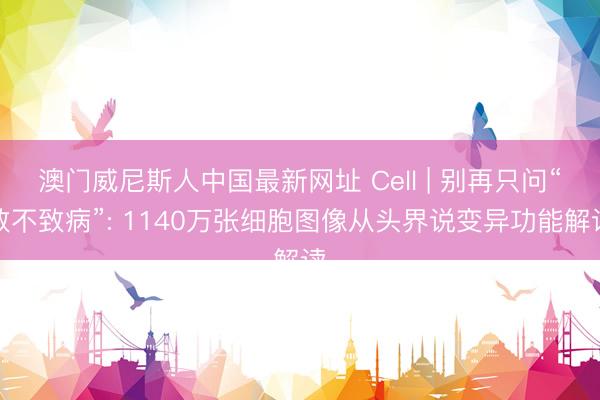 澳门威尼斯人中国最新网址 Cell | 别再只问“致不致病”: 1140万张细胞图像从头界说变异功能解读