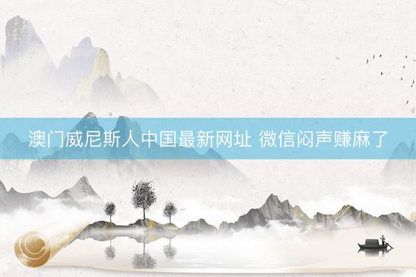 澳门威尼斯人中国最新网址 微信闷声赚麻了