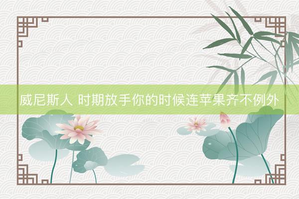 威尼斯人 时期放手你的时候连苹果齐不例外